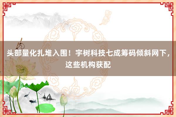 头部量化扎堆入围！宇树科技七成筹码倾斜网下，这些机构获配