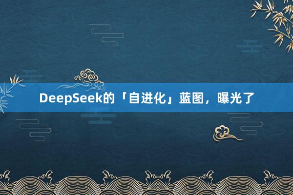 DeepSeek的「自进化」蓝图，曝光了