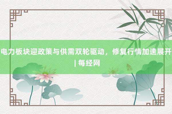 电力板块迎政策与供需双轮驱动，修复行情加速展开 | 每经网