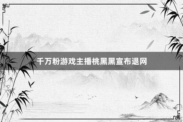 千万粉游戏主播桃黑黑宣布退网