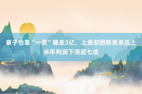 章子怡靠“一页”赚走3亿，上美却因韩束承压上半年利润下滑超七成