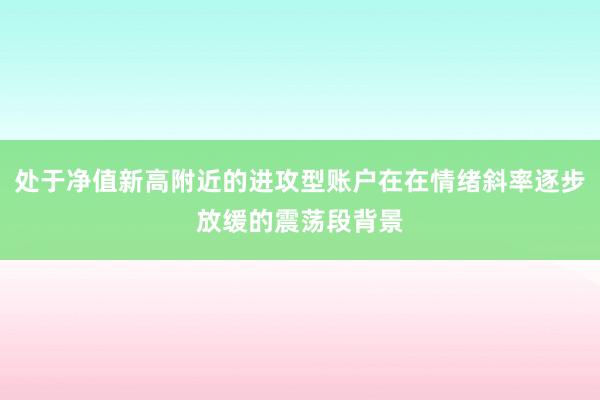 处于净值新高附近的进攻型账户在在情绪斜率逐步放缓的震荡段背景
