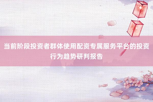 当前阶段投资者群体使用配资专属服务平台的投资行为趋势研判报告
