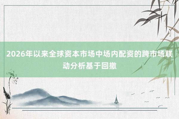 2026年以来全球资本市场中场内配资的跨市场联动分析基于回撤