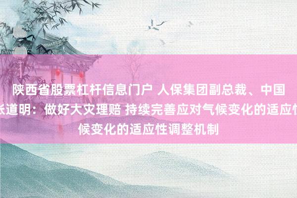 陕西省股票杠杆信息门户 人保集团副总裁、中国财险总裁张道明：做好大灾理赔 持续完善应对气候变化的适应性调整机制