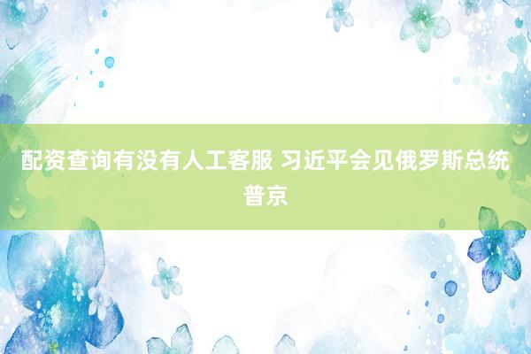配资查询有没有人工客服 习近平会见俄罗斯总统普京