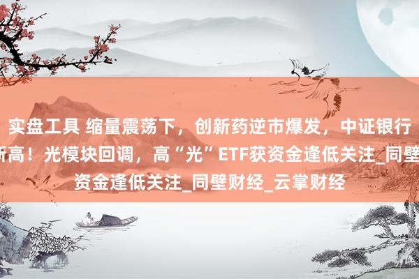 实盘工具 缩量震荡下，创新药逆市爆发，中证银行指数上探年内新高！光模块回调，高“光”ETF获资金逢低关注_同壁财经_云掌财经