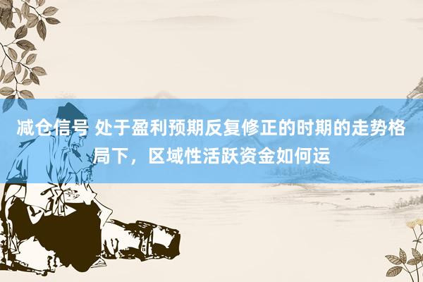 减仓信号 处于盈利预期反复修正的时期的走势格局下，区域性活跃资金如何运