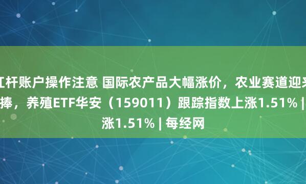杠杆账户操作注意 国际农产品大幅涨价，农业赛道迎来资金追捧，养殖ETF华安（159011）跟踪指数上涨1.51% | 每经网