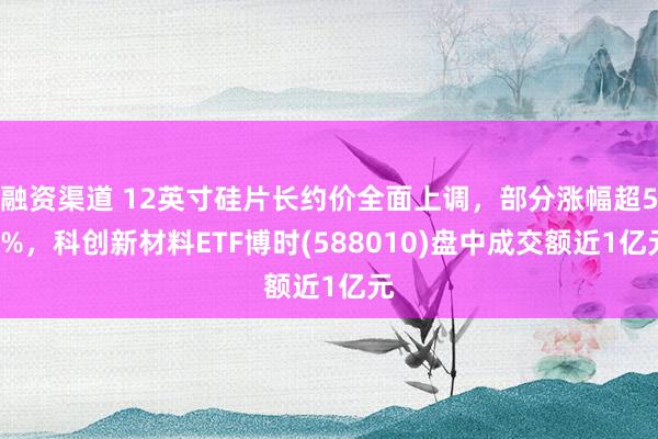 融资渠道 12英寸硅片长约价全面上调，部分涨幅超50%，科创新材料ETF博时(588010)盘中成交额近1亿元