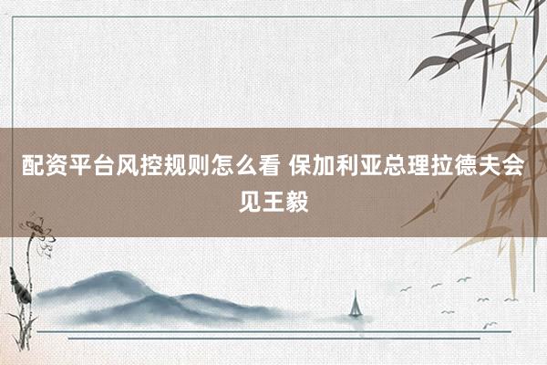 配资平台风控规则怎么看 保加利亚总理拉德夫会见王毅