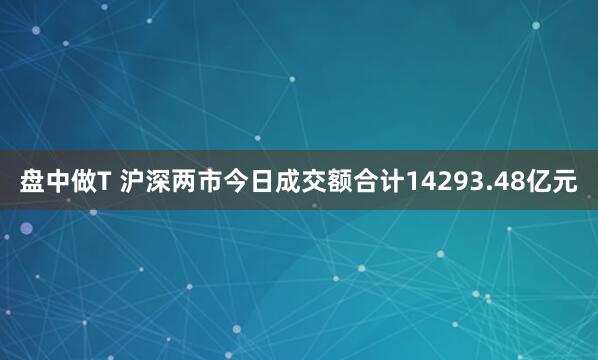 盘中做T 沪深两市今日成交额合计14293.48亿元